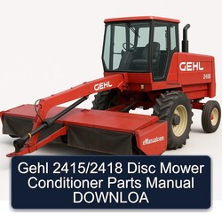 Gehl 2415/2418 Disc Mower Conditioner Parts Downloa Catalog PDF