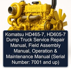 Komatsu 170 2 Hd465-7, HD605-7 Dump Truck , Field Assembly Operation (serial Number: 7001 Up) Service Repair Workshop Manual PDF