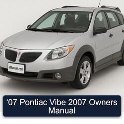 2007 Pontiac Vibe ‘07 Owners Owner's Manual PDF