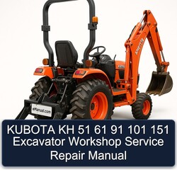 Kubota KH 51 61 91 101 151 Excavator Service Repair Workshop Manual PDF