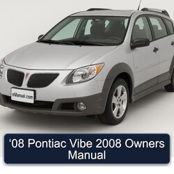 2008 Pontiac Vibe ‘08 Owners Owner's Manual PDF