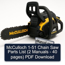 Mcculloch 1-51 Chain Saw (2 - 40 Pages) Parts Catalog PDF