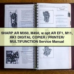 Sharp AR M350 M450 W Opt EF1 M11 RK1 Digital Copier / Printer/ Multifunction Service Repair Workshop Manual PDF