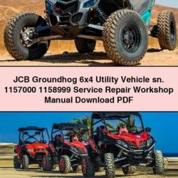 JCB Groundhog 6x4 Utility Vehicle Sn. 1157000 1158999 Service Repair Workshop Manual PDF