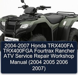 2004-2007 Honda TRX400FA TRX400FGA Fourtrax Rancher ATV Service Repair Workshop Manual PDF