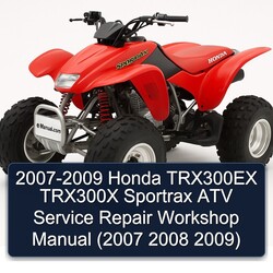 2007-2009 Honda TRX300EX TRX300X Sportrax ATV Service Repair Workshop Manual PDF