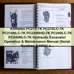 Komatsu Pc210-7k, Pc240lc-7k Hydraulic Excavator Operation Service Repair Workshop Manual PDF