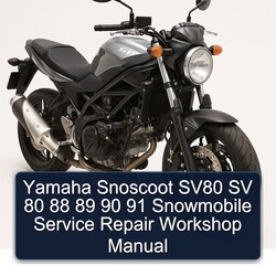 Yamaha Snoscoot Sv80 Sv 80 88 89 90 91 Snowmobile Service Repair Workshop Manual PDF