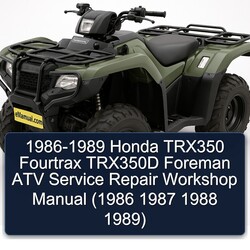 1986-1989 Honda TRX350 Fourtrax TRX350D Foreman ATV Service Repair Workshop Manual PDF