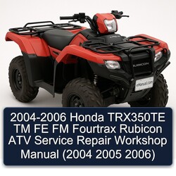2004-2006 Honda TRX350TE TM FE FM Fourtrax Rubicon ATV Service Repair Workshop Manual PDF
