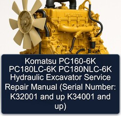 Komatsu PC160-6K Pc180lc-6k Pc180nlc-6k Hydraulic Excavator (serial Number: K32001 Up K34001 Up) Service Repair Workshop Manual PDF