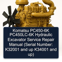 Komatsu PC450-6K Pc450lc-6k Hydraulic Excavator (serial Number: K32001 Up K34001 Up) Service Repair Workshop Manual PDF