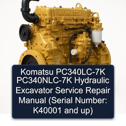 Komatsu Pc340lc-7k Pc340nlc-7k Hydraulic Excavator (serial Number: K40001 Up) Service Repair Workshop Manual PDF