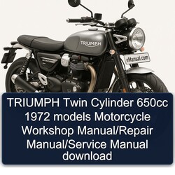 1972 Triumph Twin Cylinder 650CC Models Motorcycle Service Repair Workshop Manual PDF