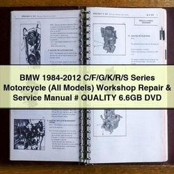 1984-2012 BMW S Series C/f/g/k/r/ Motorcycle (all Models) 6.6gb DVD Service Repair Workshop Manual PDF