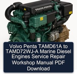 Volvo Penta Tamd61a Tamd72wj- Marine Diesel Engines Service Repair Workshop Manual PDF