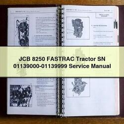 JCB 8250 Fastrac Tractor SN 01139000-01139999 Service Repair Workshop Manual PDF