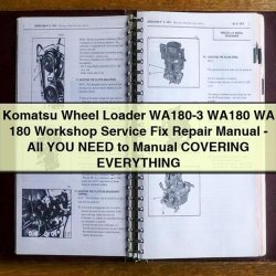 Komatsu Wheel Loader WA180-3 WA180 WA 180 Fix -all YOU Need Covering Everything Service Repair Workshop Manual PDF