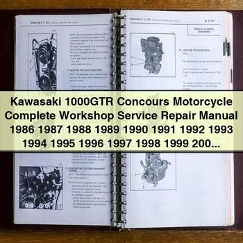 1986-2000 Kawasaki Concours Models 1000GTR Motorcycle Service Repair Workshop Manual PDF
