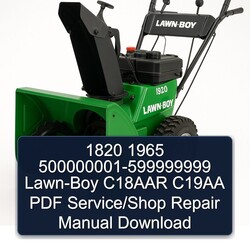 500000001-599999999 LAWN-BOY C18AAR C19AA /shop Service Repair Workshop Manual PDF