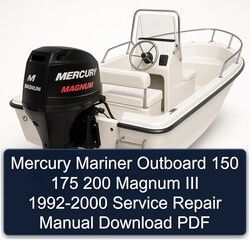 1992-2000 Mercury Mariner Outboard 150 175 200 Magnum III Service Repair Workshop Manual PDF