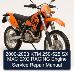 2000-2003 KTM 250 525 SX MXC EXC Racing Engine Service Repair Workshop Manual PDF
