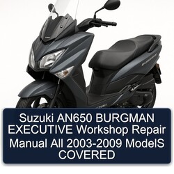 2003-2009 Suzuki Burgman Series AN650 Executive All - Models Covered Service Repair Workshop Manual PDF