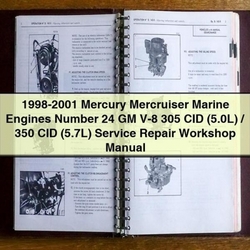 1998-2001 Mercury Mercruiser Marine Engines GM V-8 305/350 CID Service Repair Workshop Manual PDF