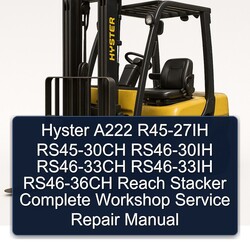 Hyster A222 R45-27IH RS45-30CH RS46-30IH RS46-33CH RS46-33IH RS46-36CH Reach Stacker Service Repair Workshop Manual PDF