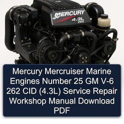 Mercury Mercruiser Marine Engines Number 25 GM V-6 262 CID (4.3l) Service Repair Workshop Manual PDF