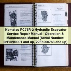 Komatsu PC75R-2 Hydraulic Excavator Operation Service Repair Workshop Manual PDF