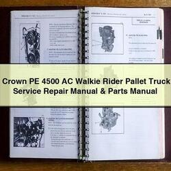 Crown PE 4500 AC Walkie Rider Pallet Truck Parts Catalog PDF