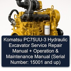 Komatsu Pc75uu-3 Hydraulic Excavator Operation (serial Number: 15001 Up) Service Repair Workshop Manual PDF