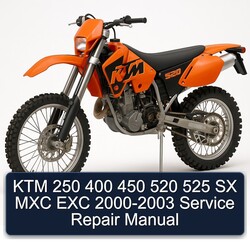 2000-2003 KTM 250 400 450 520 525 SX MXC EXC Service Repair Workshop Manual PDF
