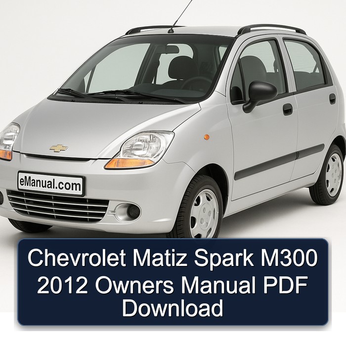 2012 Chevrolet Matiz Spark M300 Owners Owner's Manual PDF