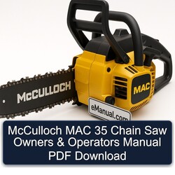 Mcculloch MAC 35 Chain Saw Owners Operators Operator's Manual PDF