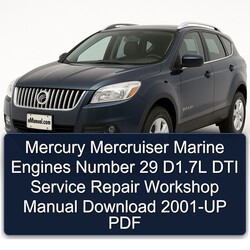 2001 Mercury Mercruiser Marine Engines Number 29 D1.7l DTI -up Service Repair Workshop Manual PDF