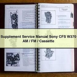 Supplement Sony CFS W370 Am/fm/cassette Service Repair Workshop Manual PDF