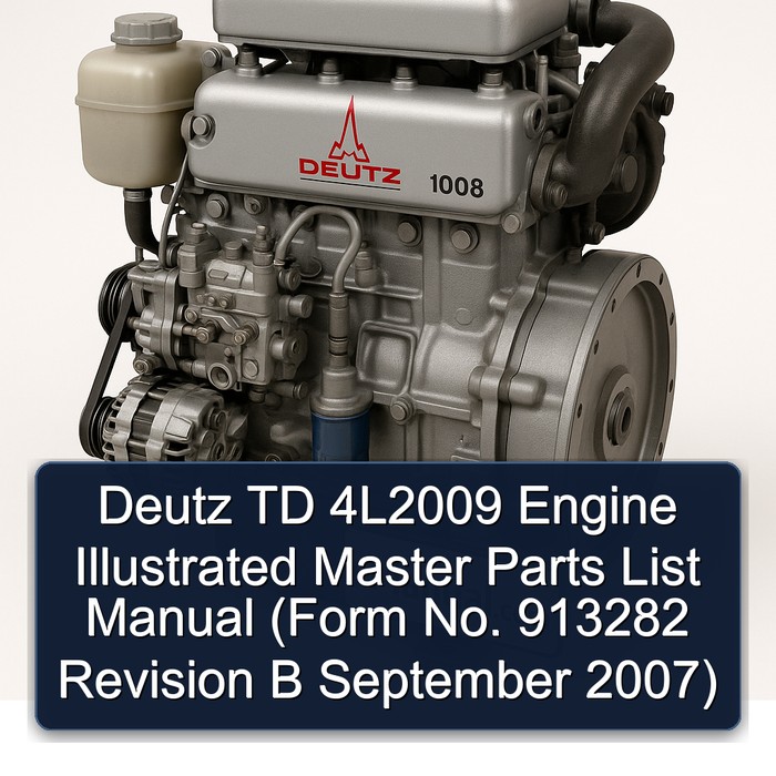 2007 Deutz 1008 TD 4l2009 Engine Illustrated Master (form No. 913282 Revision B September ) Parts Catalog PDF
