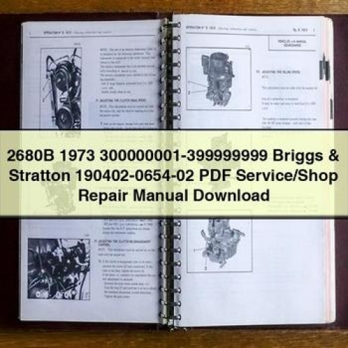 300000001-399999999 Briggs Stratton 190402-0654-02 /shop Service Repair Workshop Manual PDF