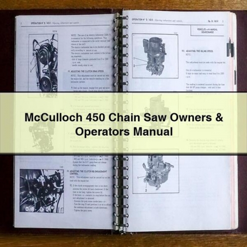 Mcculloch 450 Chain Saw Owners Operators Operator's Manual PDF