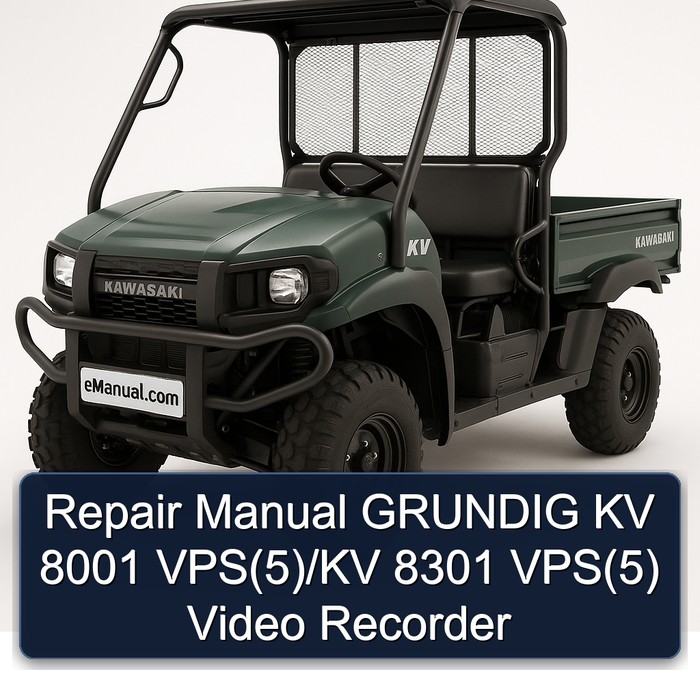 Kawasaki KV Models Grundig 8001 Vps(5)/kv 8301 Vps(5) Video Recorder Service Repair Workshop Manual PDF