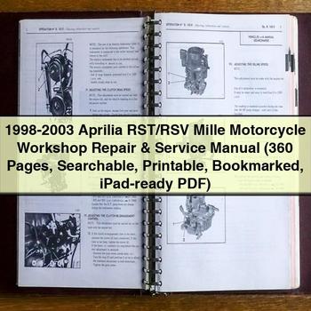 1998-2003 Aprilia RSV Models Rst/rsv Mille Motorcycle (360 Pages Searchable Bookmarked Ipad-ready) Service Repair Workshop Manual PDF