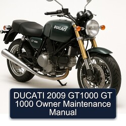 2009 Ducati 1000 GT1000 GT Owner Service Repair Workshop Manual PDF