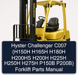 Hyster Challenger C007 (h150h H165H H180H H200HS H200H H225H H250H H275H P150B P200b) Forklift Parts Catalog PDF
