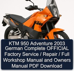 2003 KTM 950 Adventure German Official / Owners Owner's Manual PDF