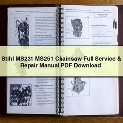 Stihl MS231 MS251 Chainsaw Service Repair Workshop Manual PDF