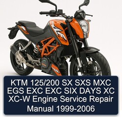 1999-2006 KTM 125 /200 SX SXS MXC EGS EXC SIX Days XC XC-W Engine Service Repair Workshop Manual PDF