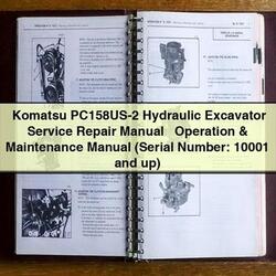 Komatsu PC158US-2 Hydraulic Excavator Manual de servicio y reparación + Operation & Maintenance Manual (Serial Number: 10001 and up) 