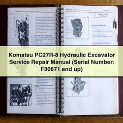 Komatsu PC27R-8 Hydraulic Excavator (serial Number: F30671 Up) Service Repair Workshop Manual PDF